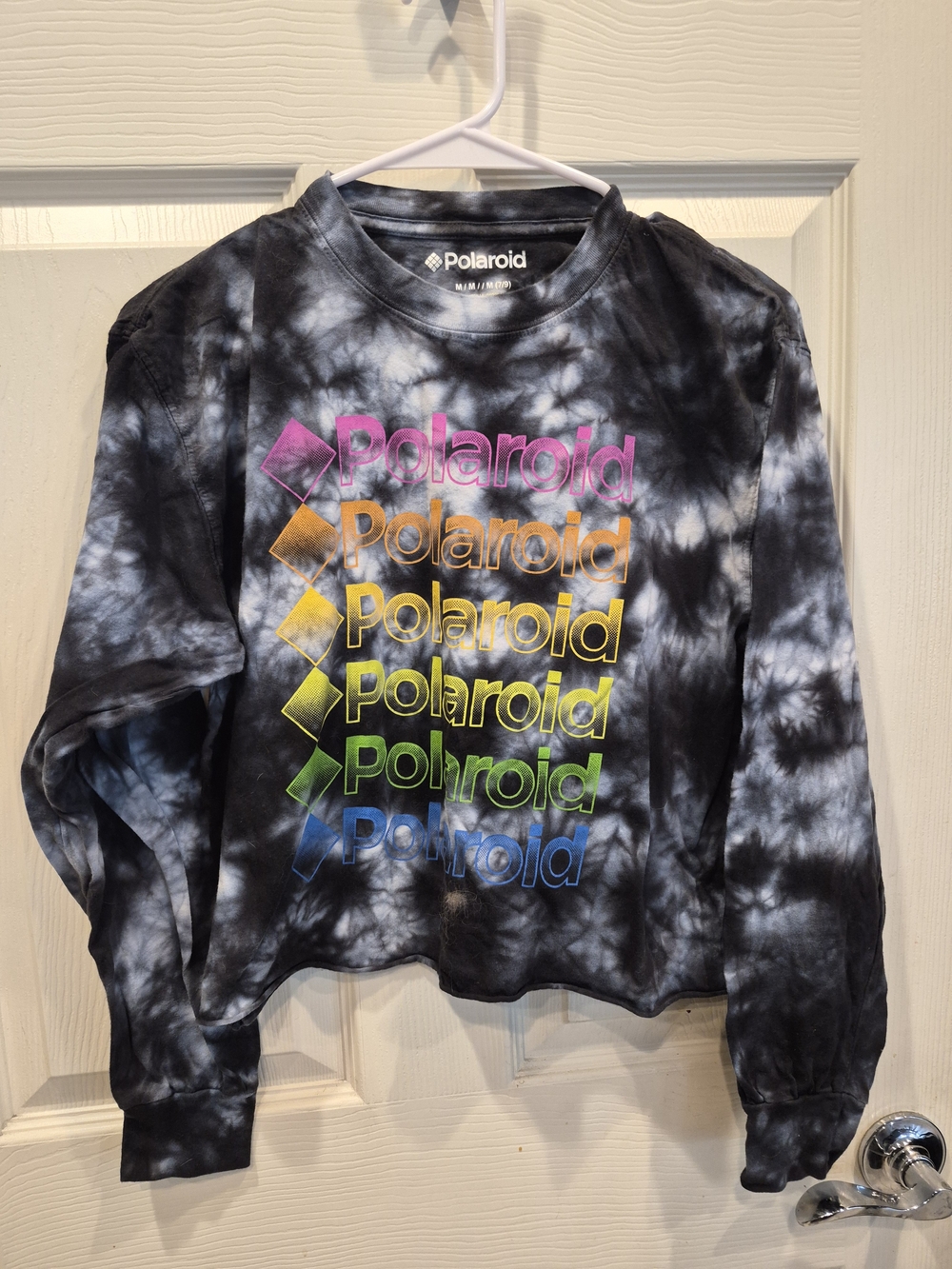 5/25 Polaroid Black & White Tie-Dye Tshirt with Rainbow Logo